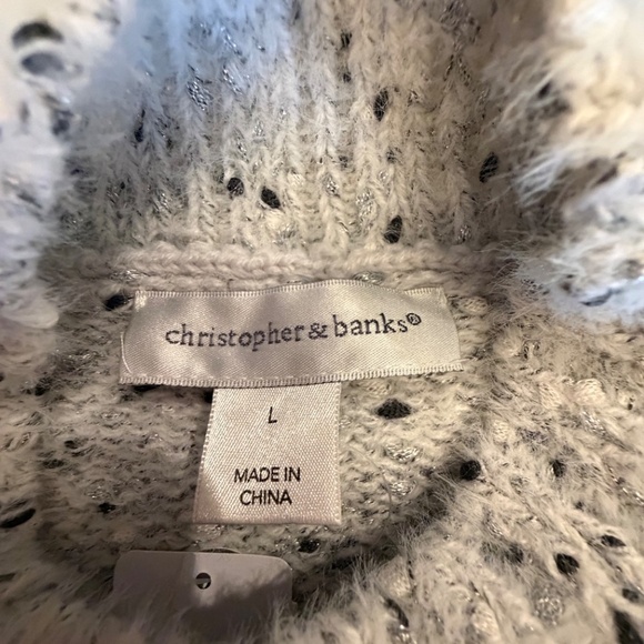NWT Christopher & Banks Multicolored Speckled Mock Sweater, Size Large - Picture 7 of 14